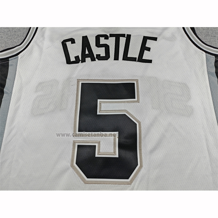 Camiseta San Antonio Spurs Stephon Castle NO 5 Association 2025-26 Blanco